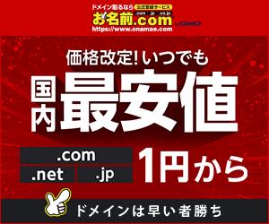 【早い者勝ち！】.com／.net／.jp　ドメイン取るならお名前.com